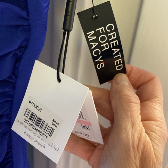 Women’s New one piece bathing suit calvin klien blue size 10 - Picture 4 of 7